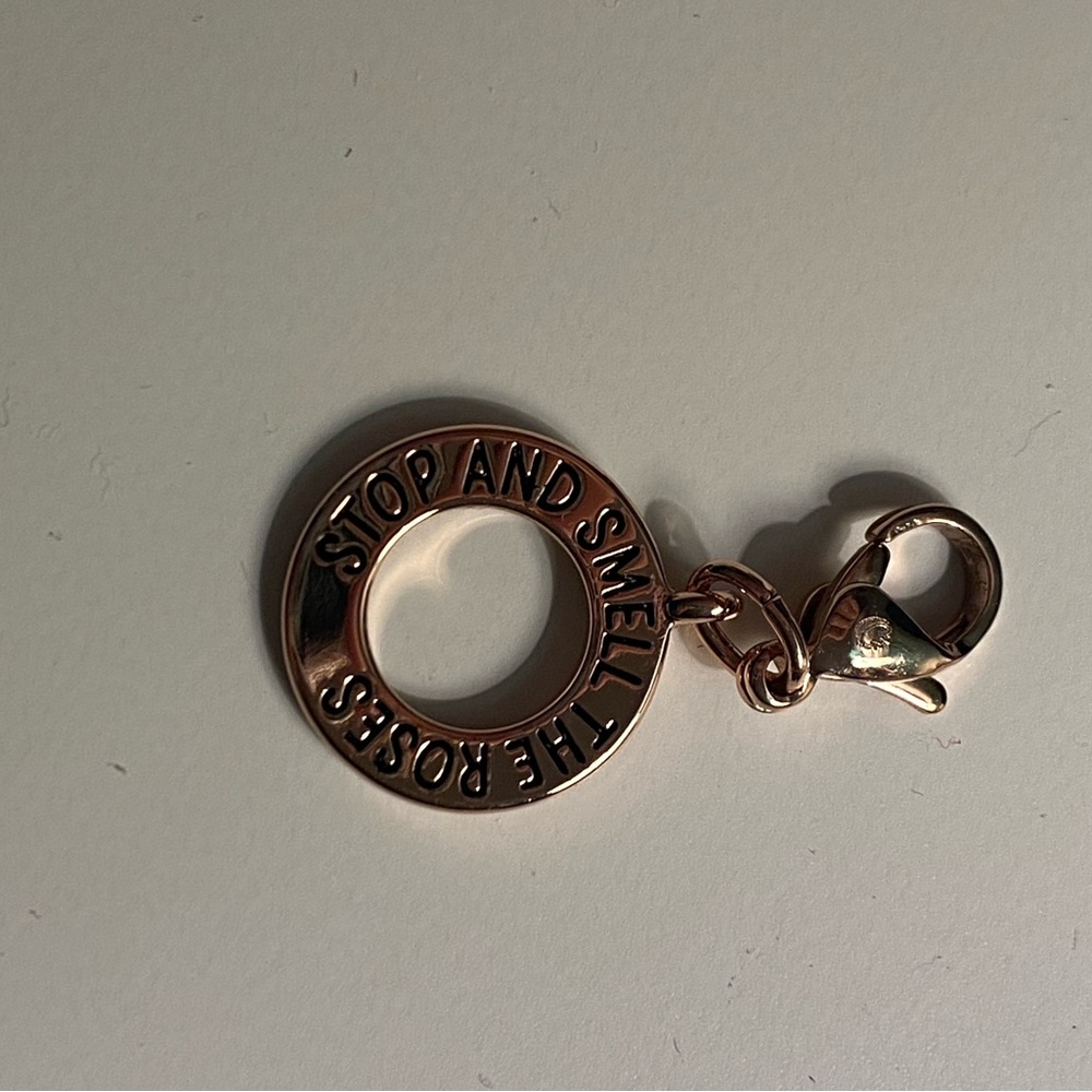 Rose Gold Origami Owl Dangling Charm with Engraving